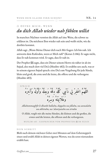 Seite 27: Nr. 14: … wenn du dich Allah wieder nah fühlen willst