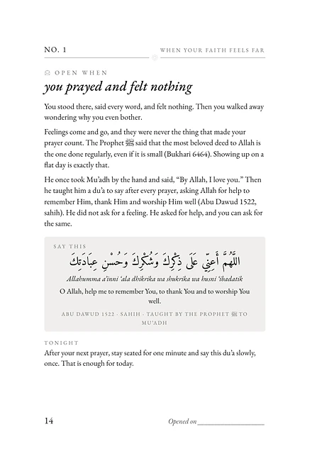 Page 14: No. 1: … when you prayed and felt nothing