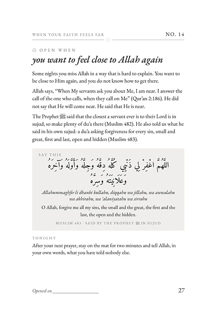 Page 27: No. 14: … when you want to feel close to Allah again